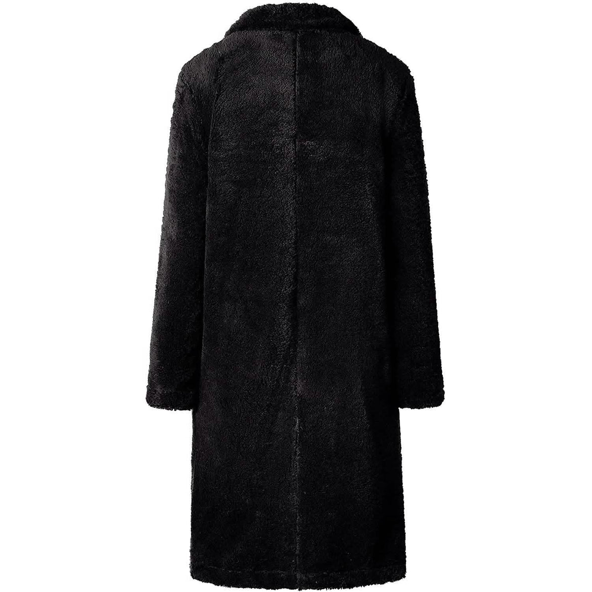 Women's Fuzzy Fleece Lapel Open Front Long Cardigan Coat Women's Outerwear - Tophatter Daily Deals