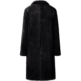 Women's Fuzzy Fleece Lapel Open Front Long Cardigan Coat Women's Outerwear - Tophatter Daily Deals