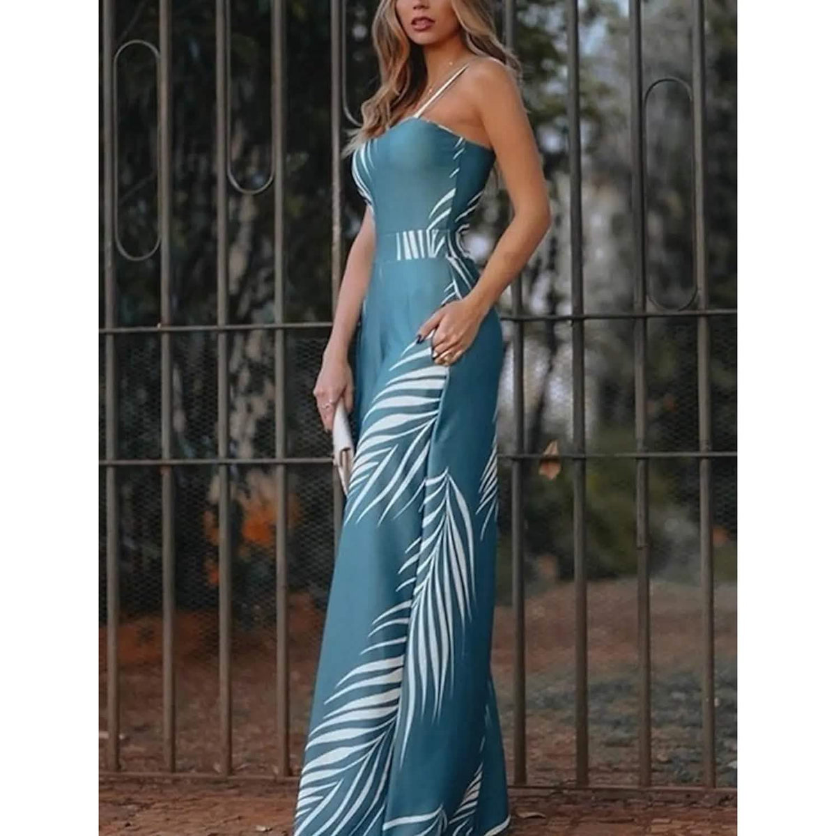 Women's Geometric Jumpsuit Blue Women's Dresses - Tophatter Daily Deals