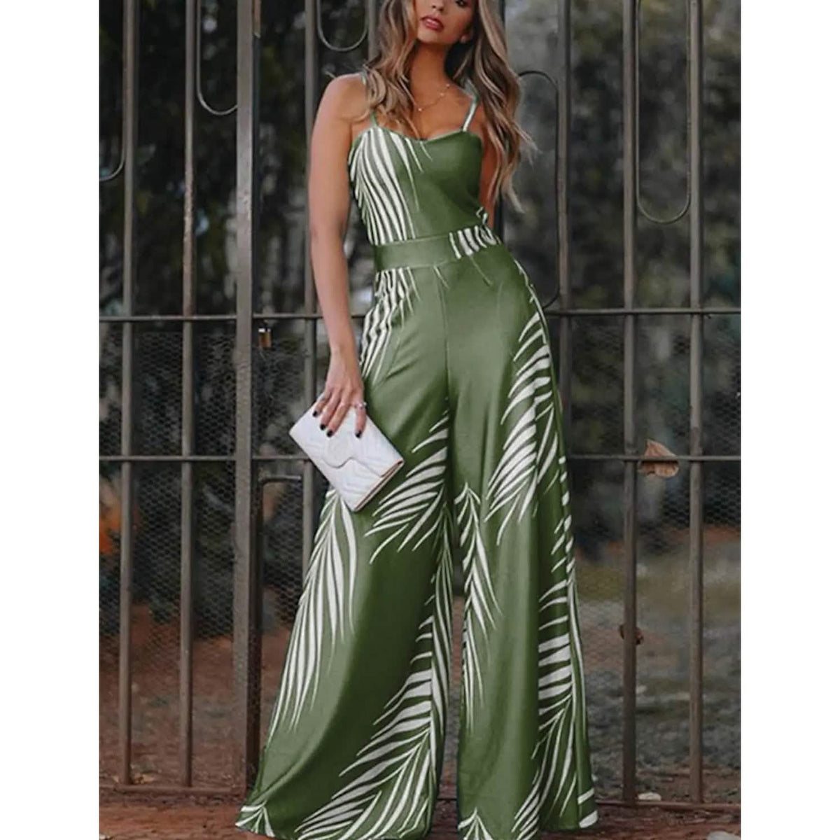 Women's Geometric Jumpsuit Green Women's Dresses - Tophatter Daily Deals