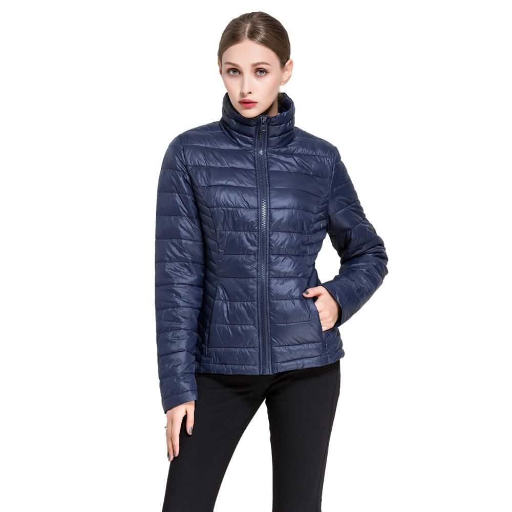 Women’s Goose Down Lightweight Puffer Jacket Navy Women's Outerwear - Tophatter Daily Deals
