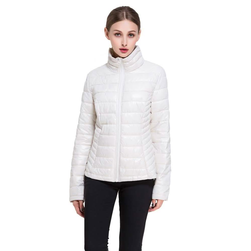 Women’s Goose Down Lightweight Puffer Jacket Vanilla Women's Outerwear - Tophatter Daily Deals