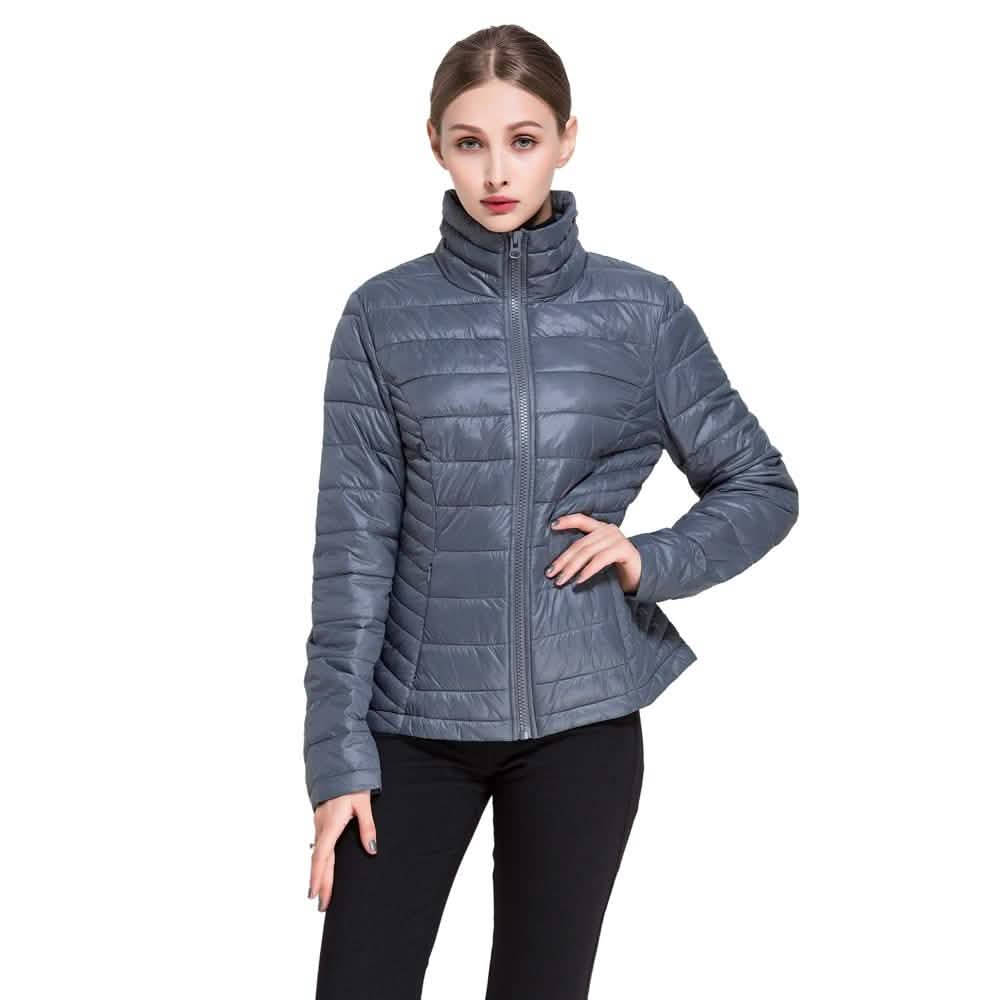 Women’s Goose Down Lightweight Puffer Jacket Gray Women's Outerwear - Tophatter Daily Deals