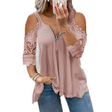 Women's Half Sleeve V Neck Sexy Top Pink Women's Tops - Tophatter Daily Deals