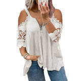 Women's Half Sleeve V Neck Sexy Top White Women's Tops - Tophatter Daily Deals