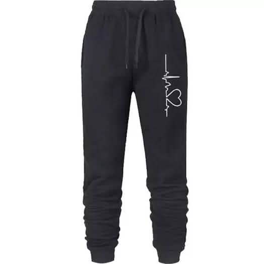 Women's Heartbeat Jogger Sweatpants Black Women's Loungewear - Tophatter Daily Deals