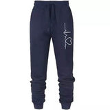 Women's Heartbeat Jogger Sweatpants Dark Blue Women's Loungewear - Tophatter Daily Deals