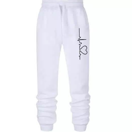 Women's Heartbeat Jogger Sweatpants White Women's Loungewear - Tophatter Daily Deals