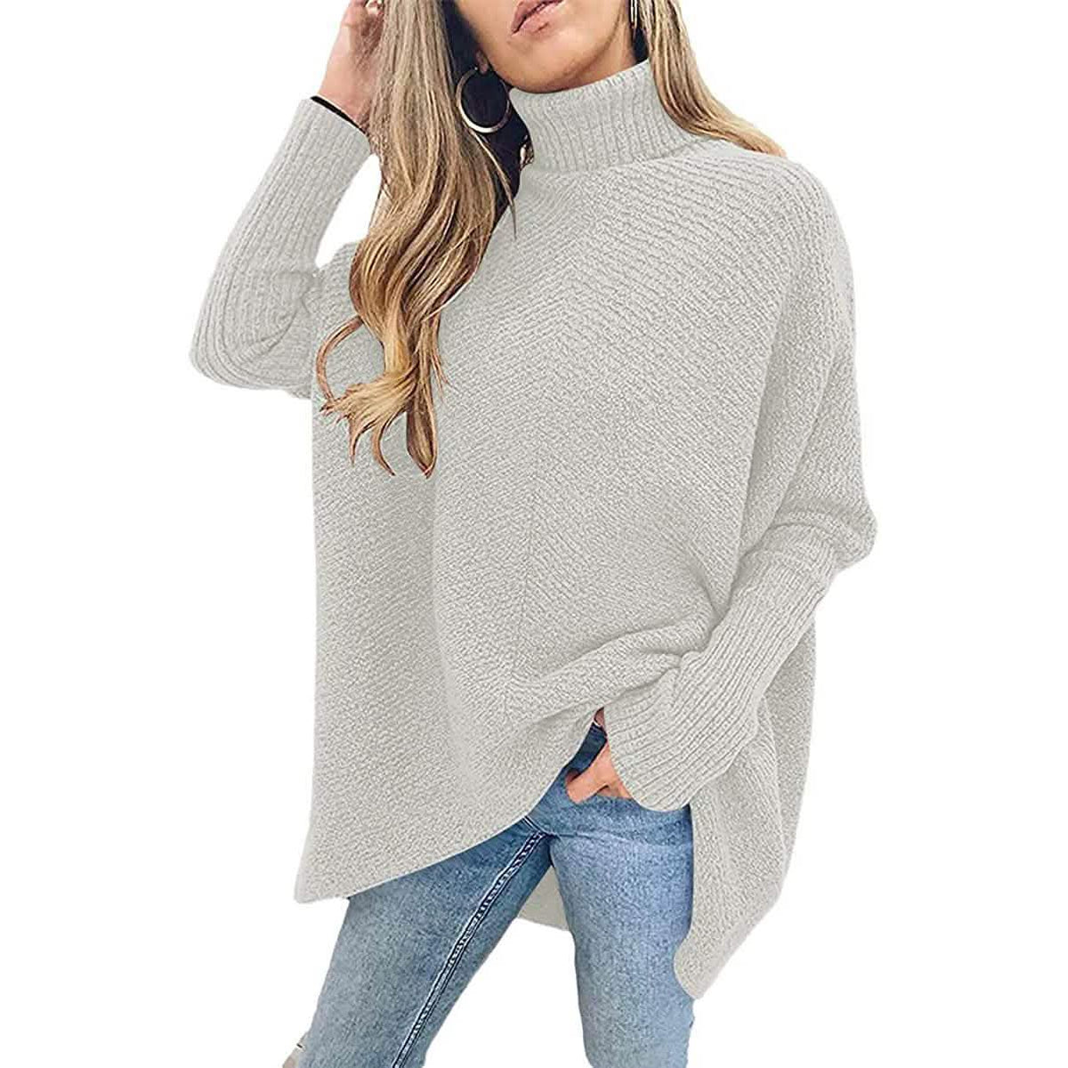 Women's High Neck Long Sweater Women's Tops - Tophatter Daily Deals