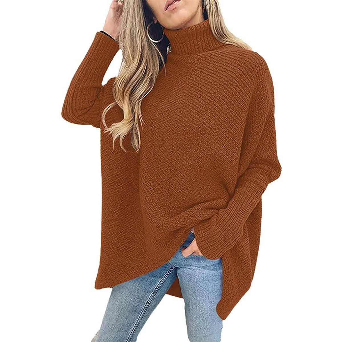 Women's High Neck Long Sweater Women's Tops - Tophatter Daily Deals