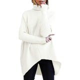 Women's High Neck Long Sweater White Women's Tops - Tophatter Daily Deals