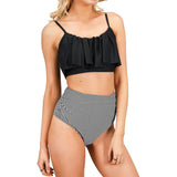 Women's High Waisted Falbala Bikini Set Women's Swimwear - Tophatter Daily Deals