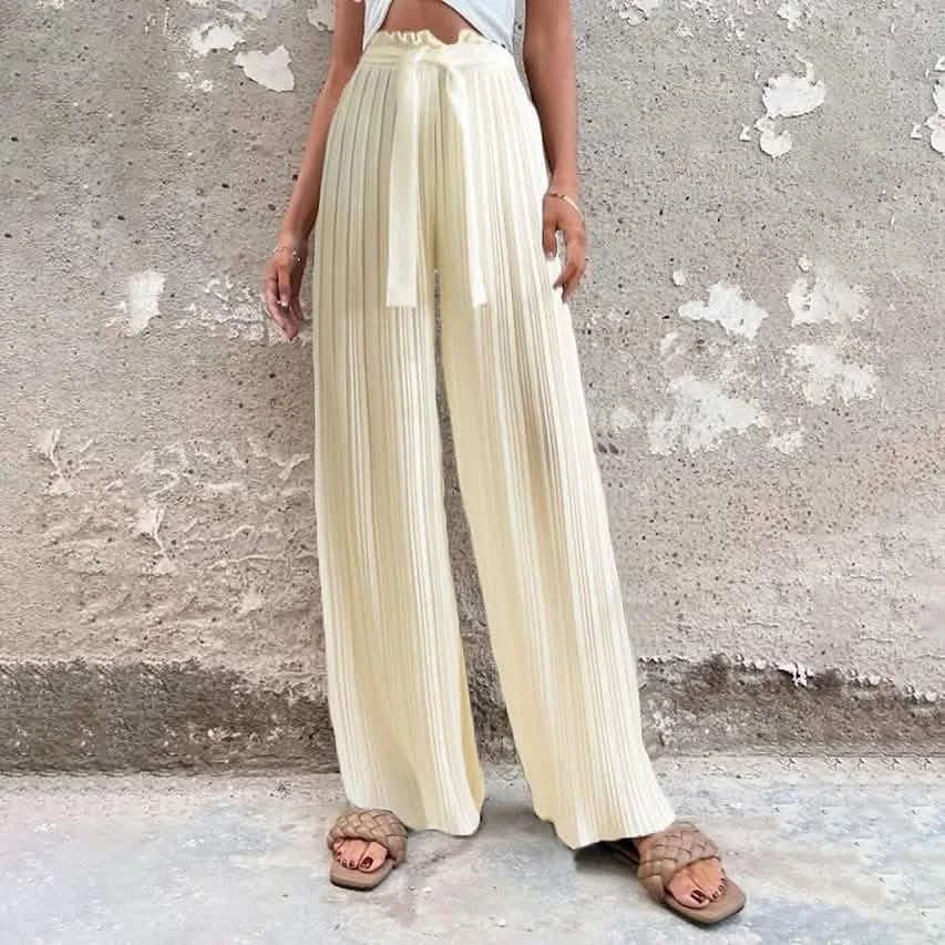 Women's High-Waisted Straight-Leg Strappy Pants Apricot Women's Bottoms - Tophatter Daily Deals