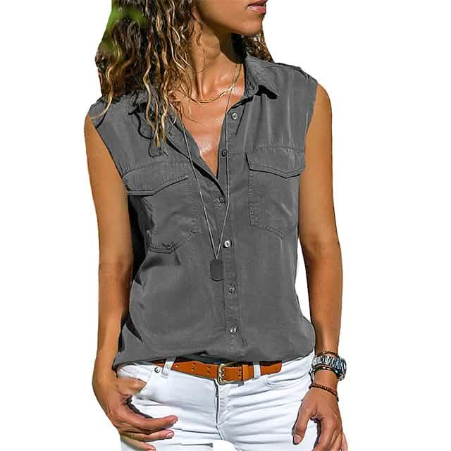 Women's Hiking Vest Sleeveless Top Gray Women's Tops - Tophatter Daily Deals
