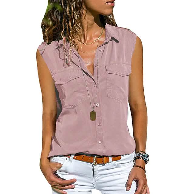 Women's Hiking Vest Sleeveless Top Light Red Women's Tops - Tophatter Daily Deals