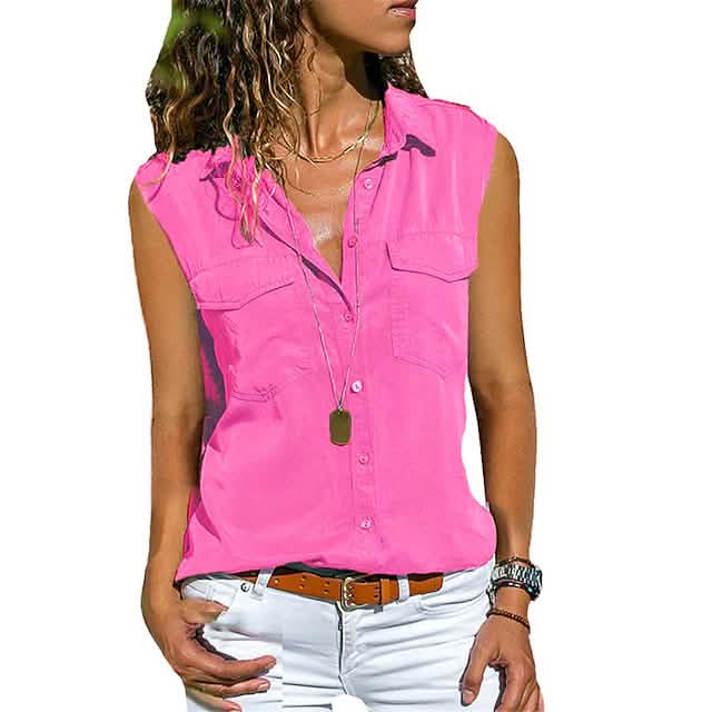 Women's Hiking Vest Sleeveless Top Pink Women's Tops - Tophatter Daily Deals