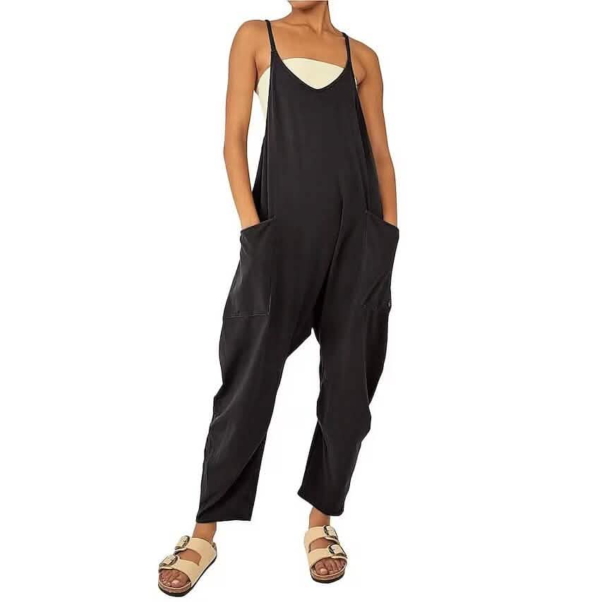 Women's Jumpsuit Maternity Solid Color V Neck Regular Fit Sleeveless Black Women's Tops - Tophatter Daily Deals