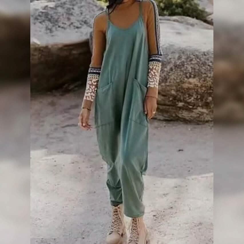 Women's Jumpsuit Maternity Solid Color V Neck Regular Fit Sleeveless Blue Green Women's Tops - Tophatter Daily Deals