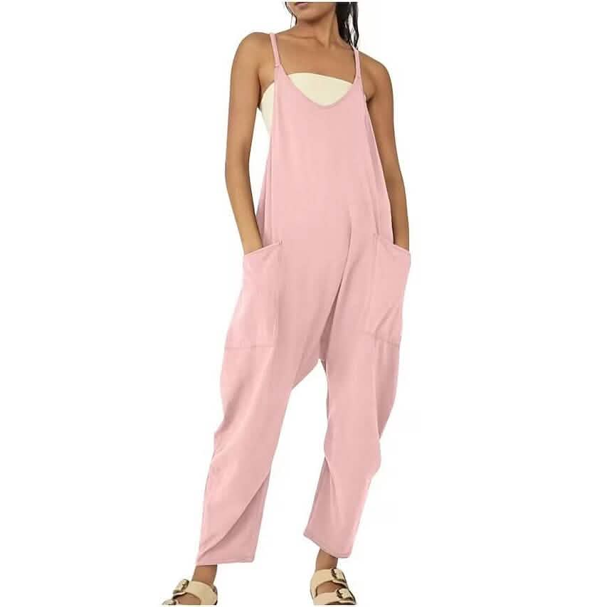 Women's Jumpsuit Maternity Solid Color V Neck Regular Fit Sleeveless Pink Women's Tops - Tophatter Daily Deals