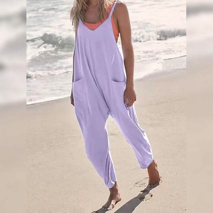 Women's Jumpsuit Maternity Solid Color V Neck Regular Fit Sleeveless Silver Women's Tops - Tophatter Daily Deals