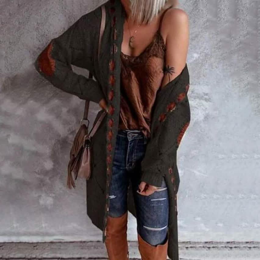 Women's Knitted Color Block Hooded Cardigan Sweater Black Women's Outerwear - Tophatter Daily Deals