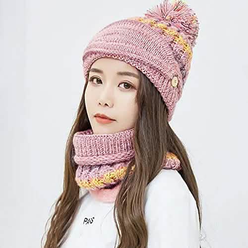 Women's Knitted Hat Scarf Mask Set Hats - Tophatter Daily Deals