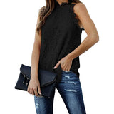 Women's Lace Crochet Hollow Out Tank Top Black Women's Tops - Tophatter Daily Deals
