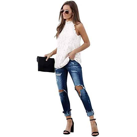 Women's Lace Crochet Hollow Out Tank Top Women's Tops - Tophatter Daily Deals