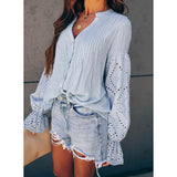 Women's Lace Crochet V-Neck Top Women's Tops - Tophatter Daily Deals