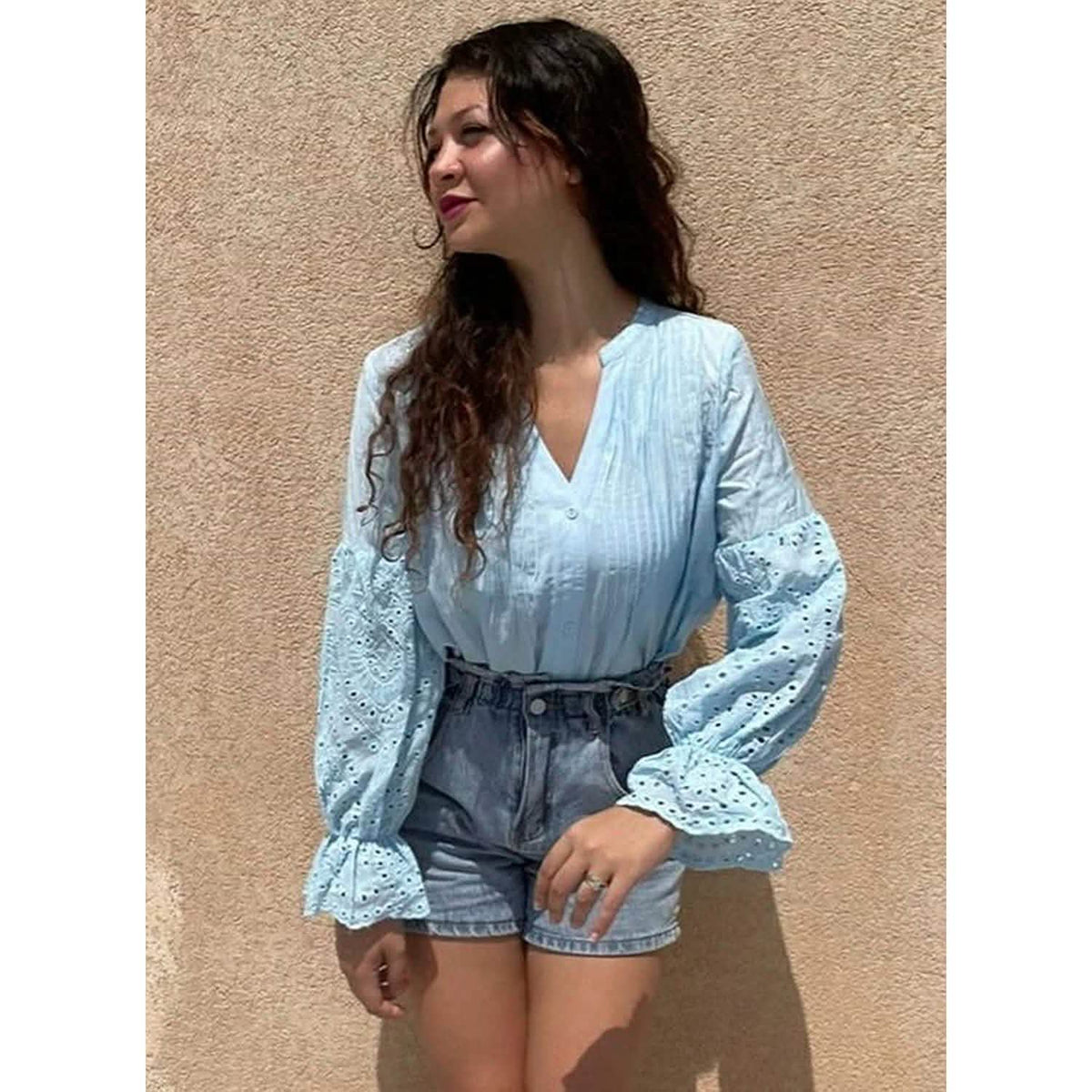 Women's Lace Crochet V-Neck Top Women's Tops - Tophatter Daily Deals