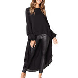Women's Lantern Long Sleeve Casual Top Black Women's Tops - Tophatter Daily Deals