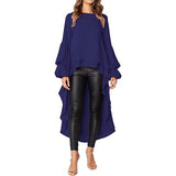 Women's Lantern Long Sleeve Casual Top Blue Women's Tops - Tophatter Daily Deals