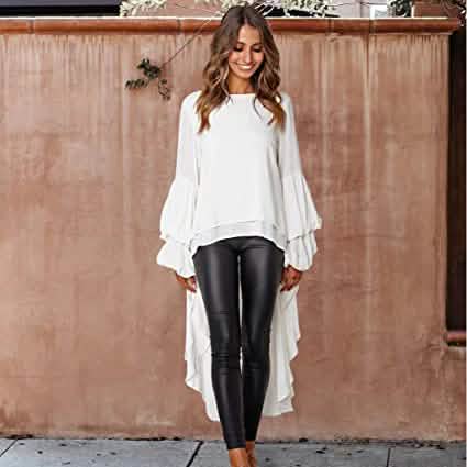Women's Lantern Long Sleeve Casual Top Women's Tops - Tophatter Daily Deals