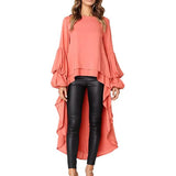 Women's Lantern Long Sleeve Casual Top Orange Women's Tops - Tophatter Daily Deals