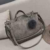 Women's Leather Casual Handbag Gray Handbags & Wallets - Tophatter Daily Deals
