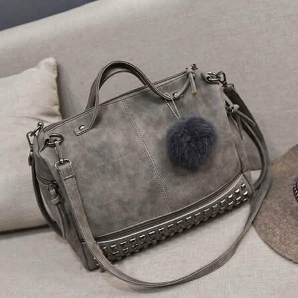 Women's Leather Casual Handbag Gray Handbags & Wallets - Tophatter Daily Deals