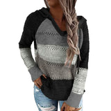 Women's Lightweight and Breathable Knit Hoodie Black Women's Tops - Tophatter Daily Deals