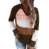 Women's Lightweight and Breathable Knit Hoodie Brown Women's Tops - Tophatter Daily Deals