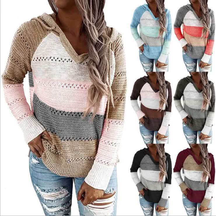 Women's Lightweight and Breathable Knit Hoodie Women's Tops - Tophatter Daily Deals