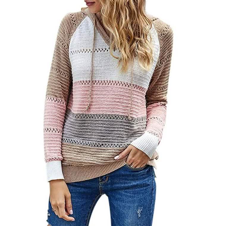 Women's Lightweight and Breathable Knit Hoodie Women's Tops - Tophatter Daily Deals