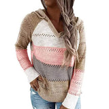 Women's Lightweight and Breathable Knit Hoodie Khaki Women's Tops - Tophatter Daily Deals