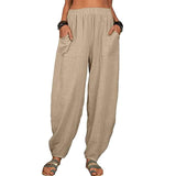 Women's Linen High Waist Wide Leg Pants Khaki Women's Bottoms - Tophatter Daily Deals