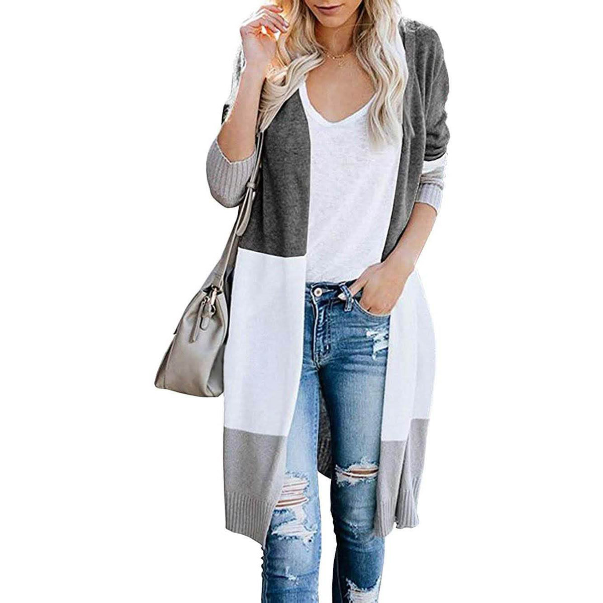 Women's Long Cardigan Sweater Coat Gray Women's Outerwear - Tophatter Daily Deals