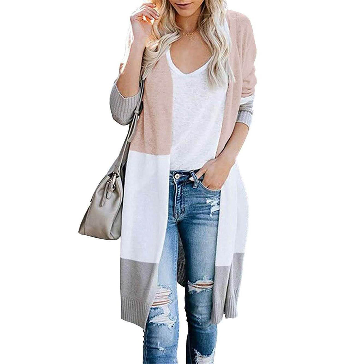 Women's Long Cardigan Sweater Coat Pink Women's Outerwear - Tophatter Daily Deals