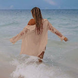 Women's Long Sleeve Beach Shirt Blouse Women's Tops - Tophatter Daily Deals
