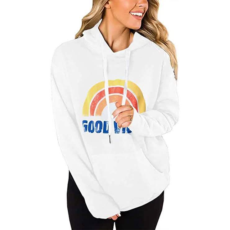 Women's Long Sleeve Casual Graphic Tee Hoodies White Women's Tops - Tophatter Daily Deals