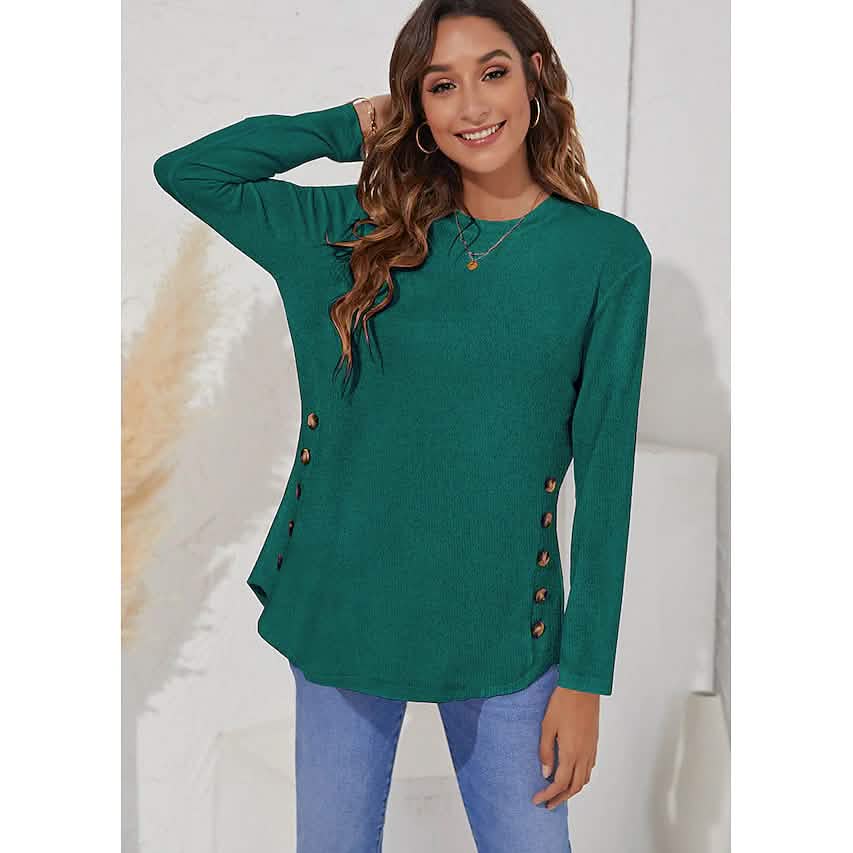 Women's Long Sleeve Crew Neck T-Shirt Women's Tops - Tophatter Daily Deals