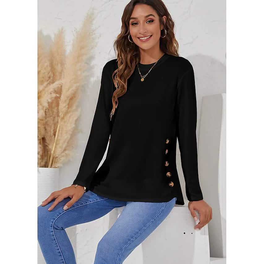 Women's Long Sleeve Crew Neck T-Shirt Women's Tops - Tophatter Daily Deals