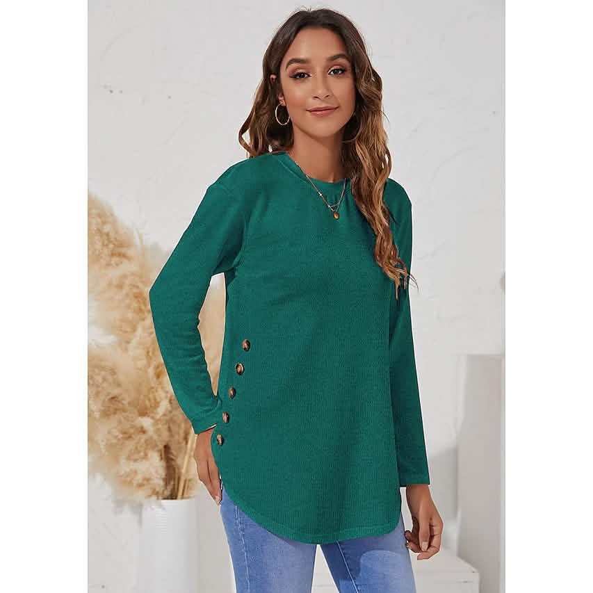 Women's Long Sleeve Crew Neck T-Shirt Women's Tops - Tophatter Daily Deals