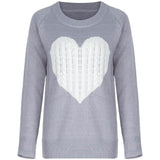 Women's Long Sleeve Crewneck Cute Heart Knitted Sweaters Women's Tops - Tophatter Daily Deals